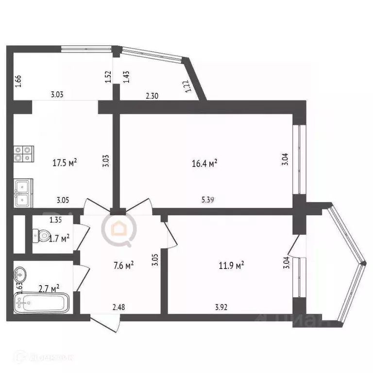 2-к кв. Севастополь Проспект Победы мкр,  (59.0 м) - Фото 2