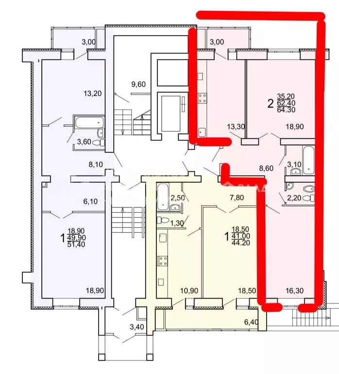 2-комнатная квартира: Рязань, Касимовское шоссе, 16 (64.3 м) - Фото 0