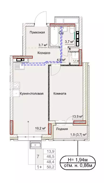 2-к кв. Удмуртия, Ижевск ул. Карла Либкнехта, 46 (48.1 м) - Фото 1