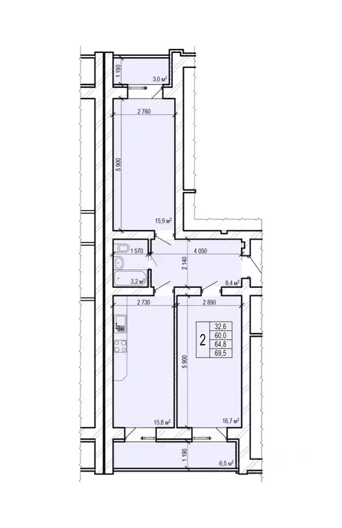 2-к кв. Саратовская область, Энгельс Новобазарная ул., 4 (69.5 м) - Фото 1