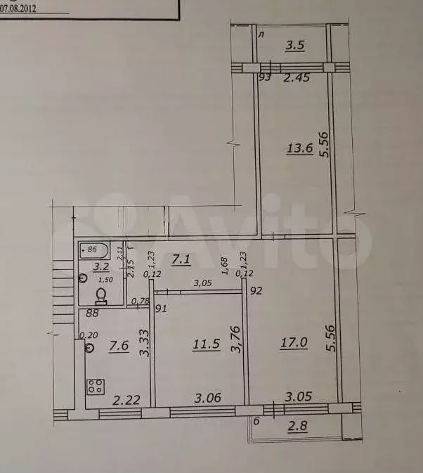 3-к. квартира, 67 м, 5/9 эт. - Фото 0