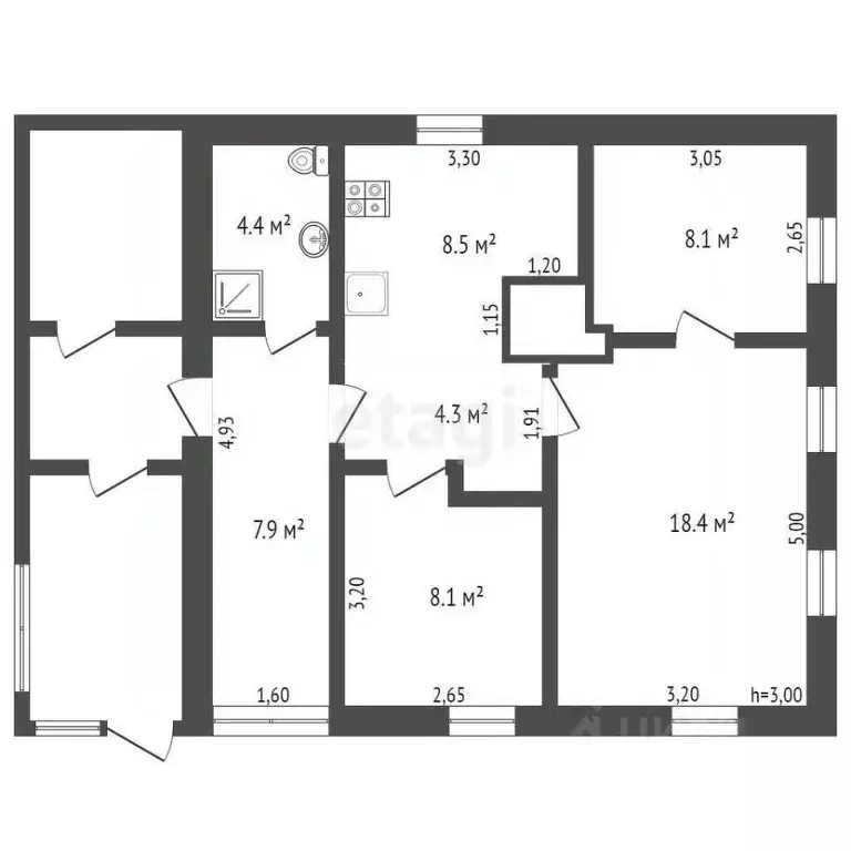 Дом в Кемеровская область, Ленинск-Кузнецкий пер. Металлиста, 7 (52 м) - Фото 1