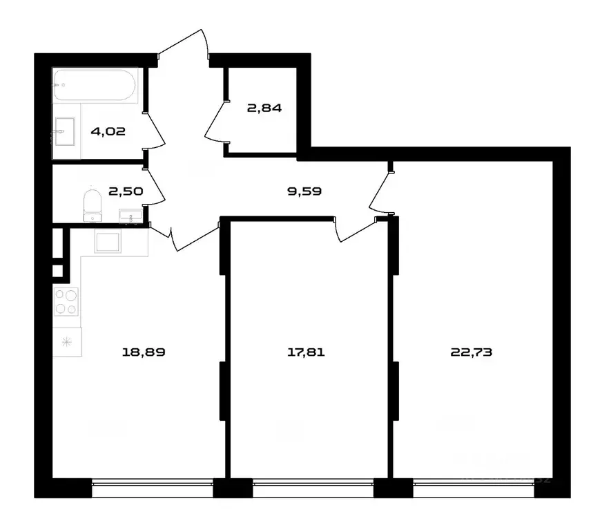 2-к кв. Воронежская область, Воронеж ул. Ольминского, 4 (78.38 м) - Фото 1