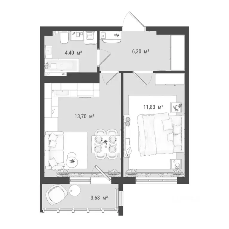 2-к кв. Томская область, Томск Черемошники мкр, пер. Баранчуковский, ... - Фото 0