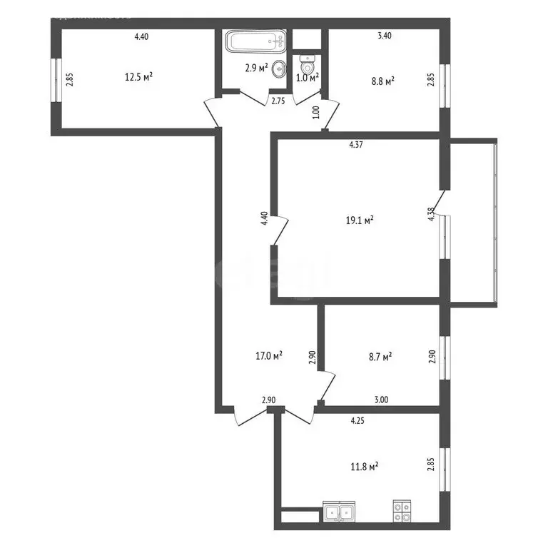 4-комнатная квартира: Прохладный, улица Карла Маркса, 2/1 (82.4 м) - Фото 1
