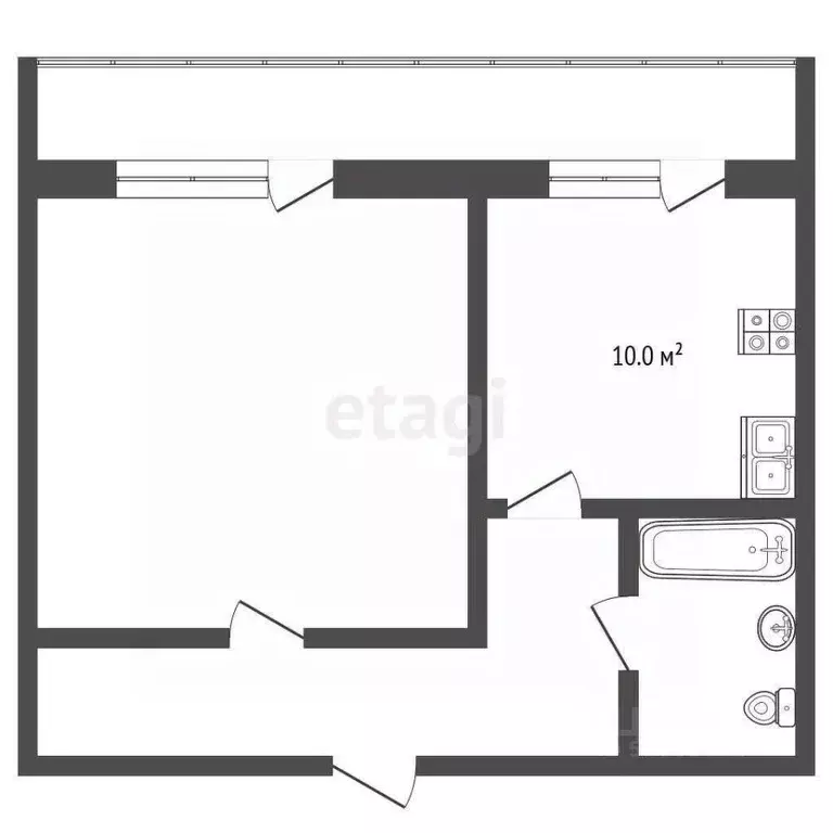 1-к кв. Забайкальский край, Чита пос. Текстильщиков, 3-й мкр, 11 (36.2 ... - Фото 2