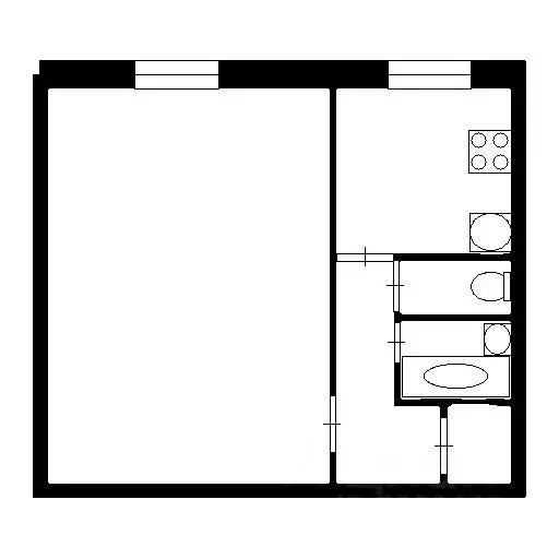 1-к кв. Татарстан, Зеленодольск ул. Гагарина, 11 (34.5 м) - Фото 1