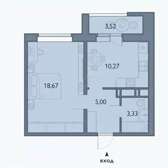 1-к кв. Брянская область, Брянск просп. Станке Димитрова, 67к7 (39.03 ... - Фото 1