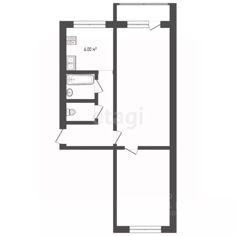 2-к кв. Костромская область, Кострома ул. Голубкова, 11 (45.0 м) - Фото 1