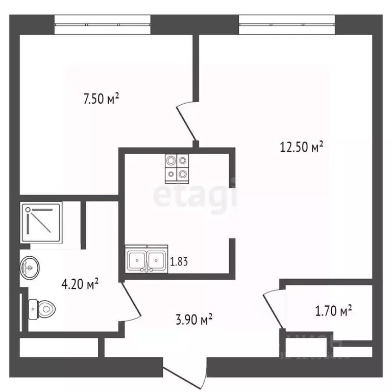 1-к кв. Москва бул. Генерала Карбышева, 13А (32.6 м) - Фото 1