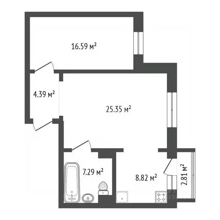 2-к кв. Красноярский край, Красноярск ул. Елены Стасовой, 48Б (63.3 м) - Фото 2