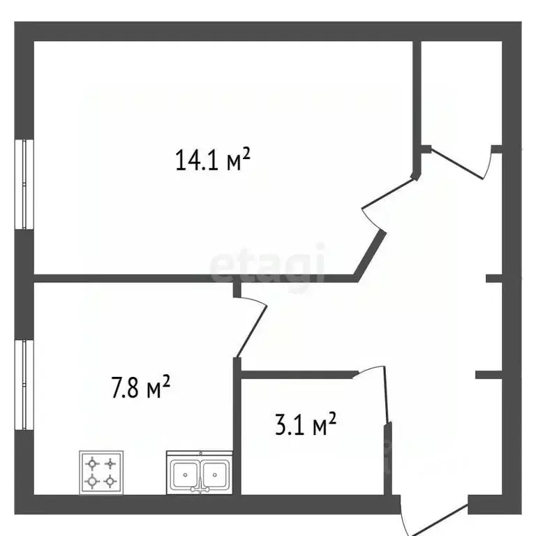 1-к кв. Санкт-Петербург Горелово тер., ул. Коммунаров, 149 (34.0 м) - Фото 2