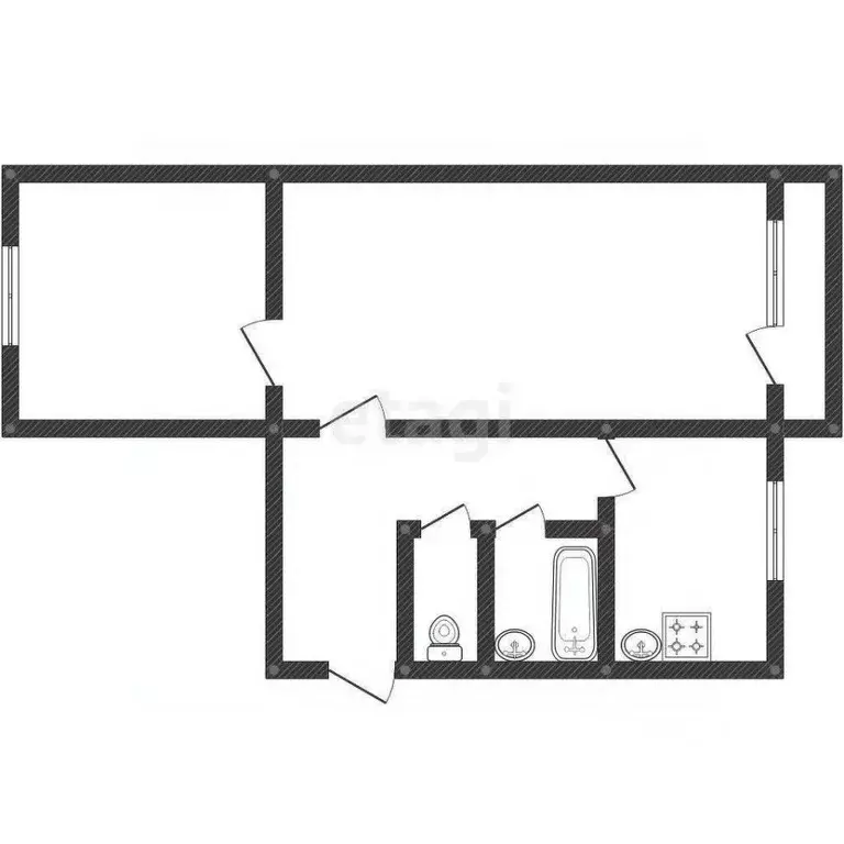 2-к кв. Смоленская область, Ярцево Школьный пер., 7 (45.3 м) - Фото 2