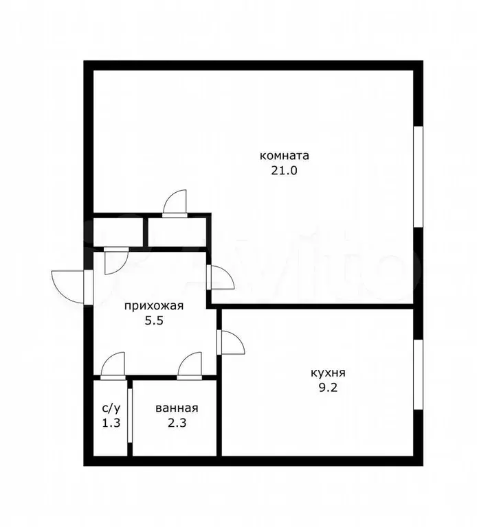 1-к. квартира, 40 м, 1/5 эт. - Фото 0