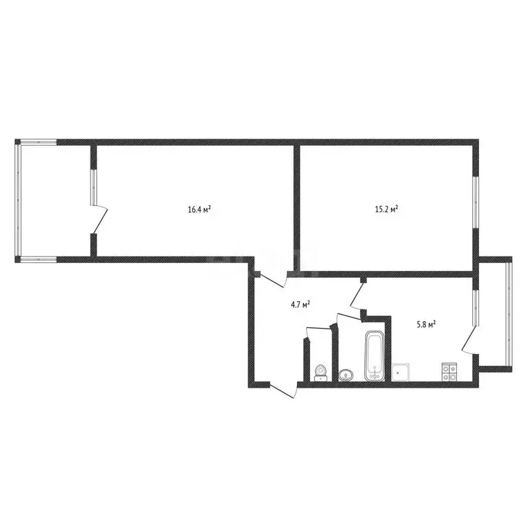 2-комнатная квартира: Черкесск, улица Ленина, 58Б (45.1 м) - Фото 2