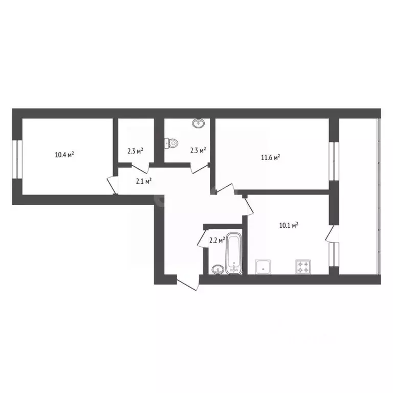 2-к кв. Амурская область, Благовещенский район, с. Чигири ул. ... - Фото 1