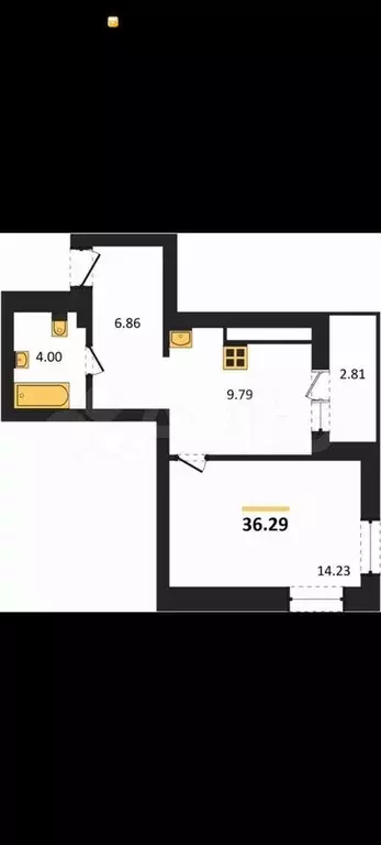 1-к. квартира, 37,7 м, 2/9 эт. - Фото 1