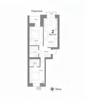 2-к кв. Нижегородская область, Выкса  (58.77 м) - Фото 0