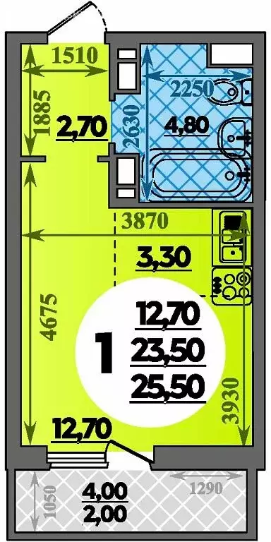 Квартира-студия: Краснодар, улица Героев-Разведчиков, 11к2 (25.5 м) - Фото 1