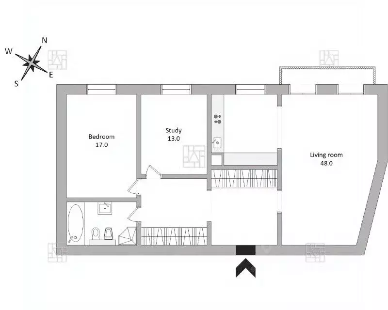 3-к кв. Москва ул. Большая Полянка, 61С2 (110.0 м) - Фото 2