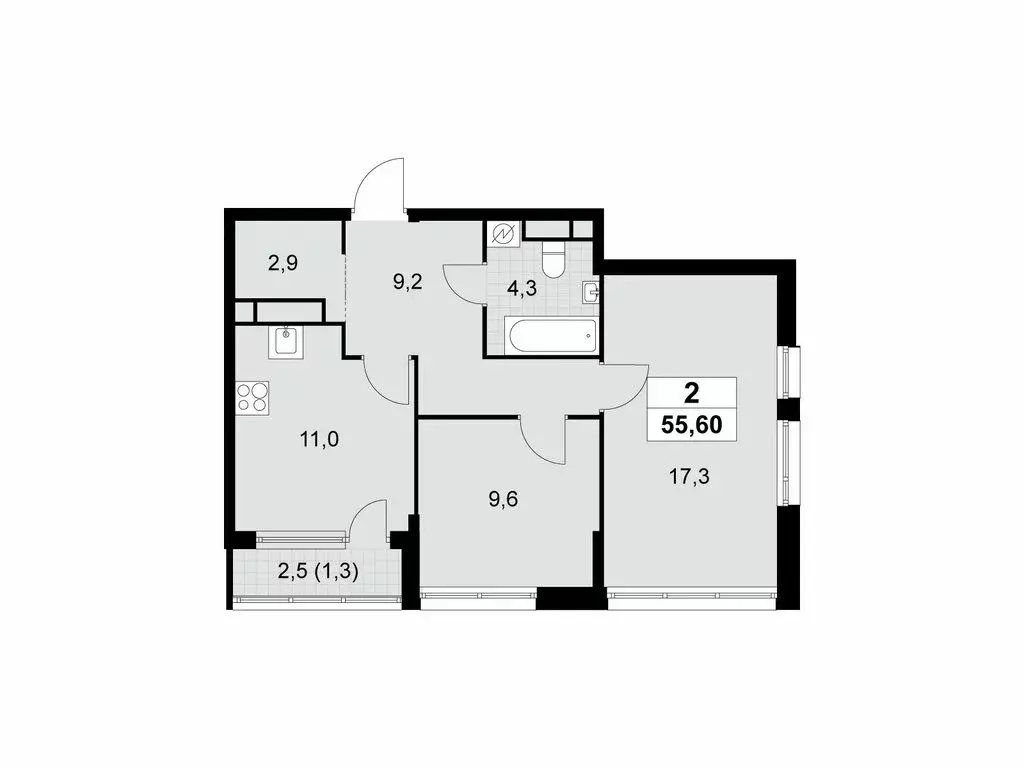2-комнатная квартира: Москва, Бартеневская улица, 18к1 (55.6 м) - Фото 1