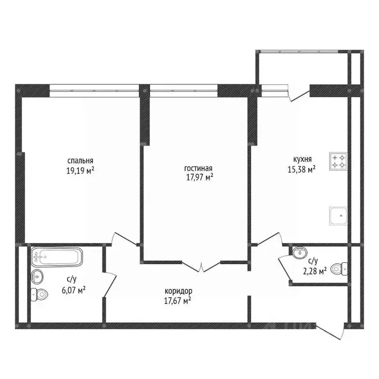 2-к кв. Башкортостан, Уфа ул. Менделеева, 152/3 (80.0 м) - Фото 0