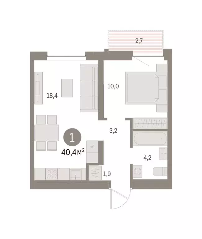 1-комнатная квартира: Екатеринбург, жилой район Уктус, ЖК Шишимская ... - Фото 1