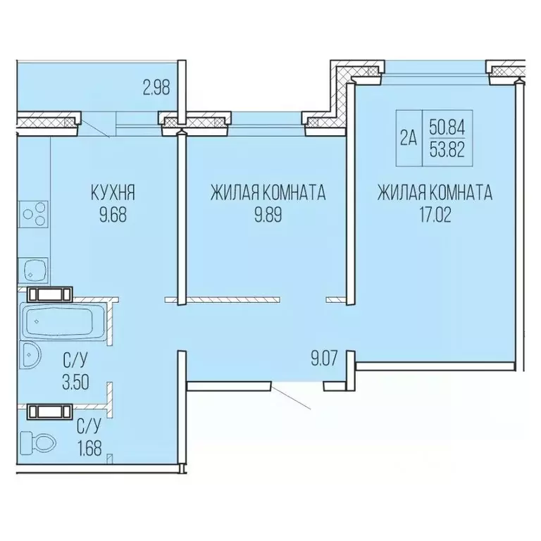 2-к кв. Архангельская область, Архангельск Карпогорская ул., 38 (52.33 ... - Фото 1