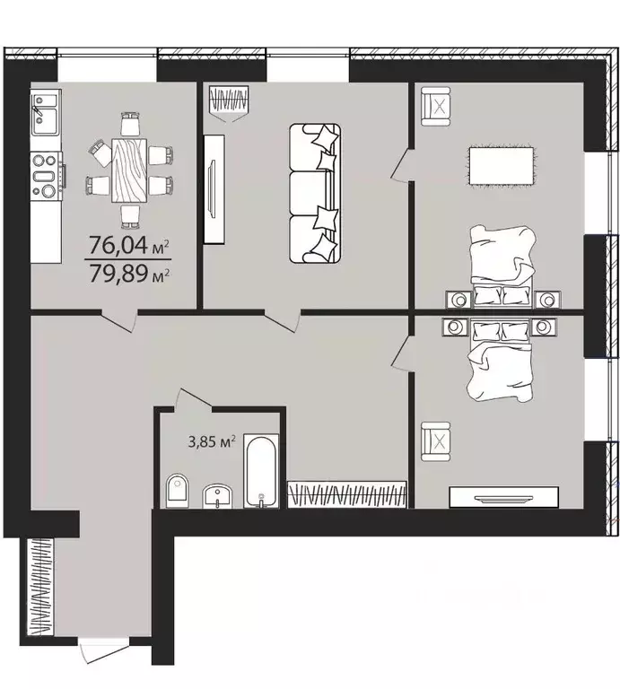 3-к кв. Ульяновская область, Ульяновск ул. Тимирязева, 48А (79.9 м) - Фото 0