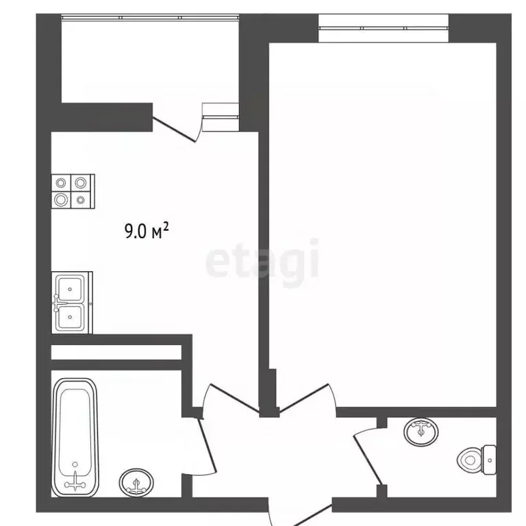 1-к кв. Московская область, Одинцово ул. Сколковская, 5А (41.0 м) - Фото 2