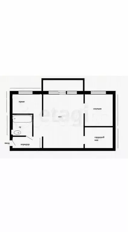 2-к. квартира, 44 м, 1/4 эт. - Фото 0