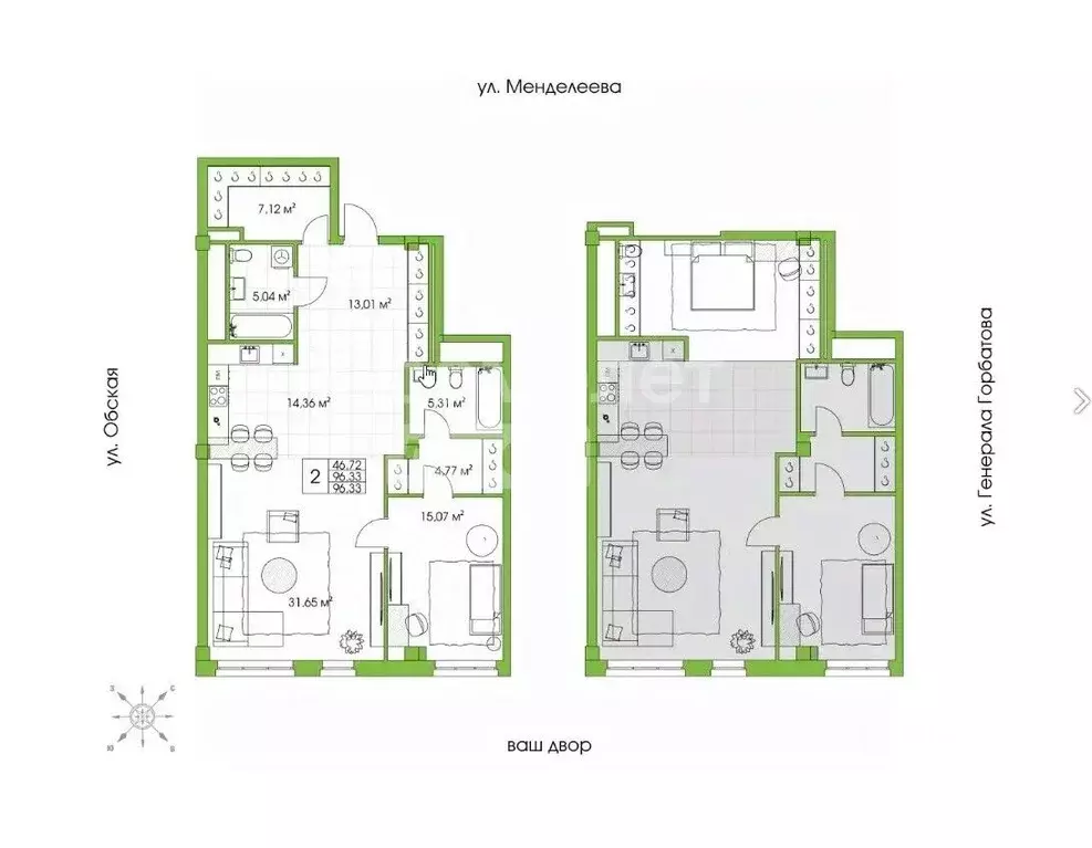 3-к кв. Башкортостан, Уфа ул. Менделеева, 132 (95.6 м) - Фото 2
