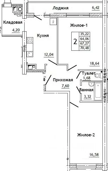 2-к кв. Смоленская область, Смоленский муниципальный округ, д. ... - Фото 0