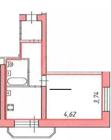 1-к. квартира, 33,1 м, 5/5 эт. - Фото 0