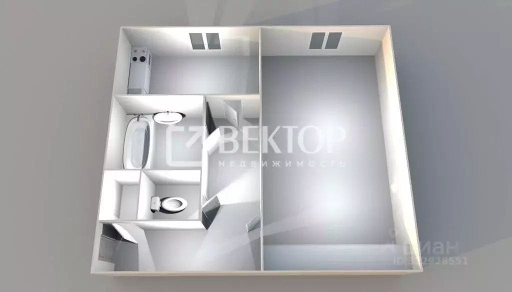 1-к кв. Костромская область, Кострома Некрасовское ш., 8 (34.9 м) - Фото 2