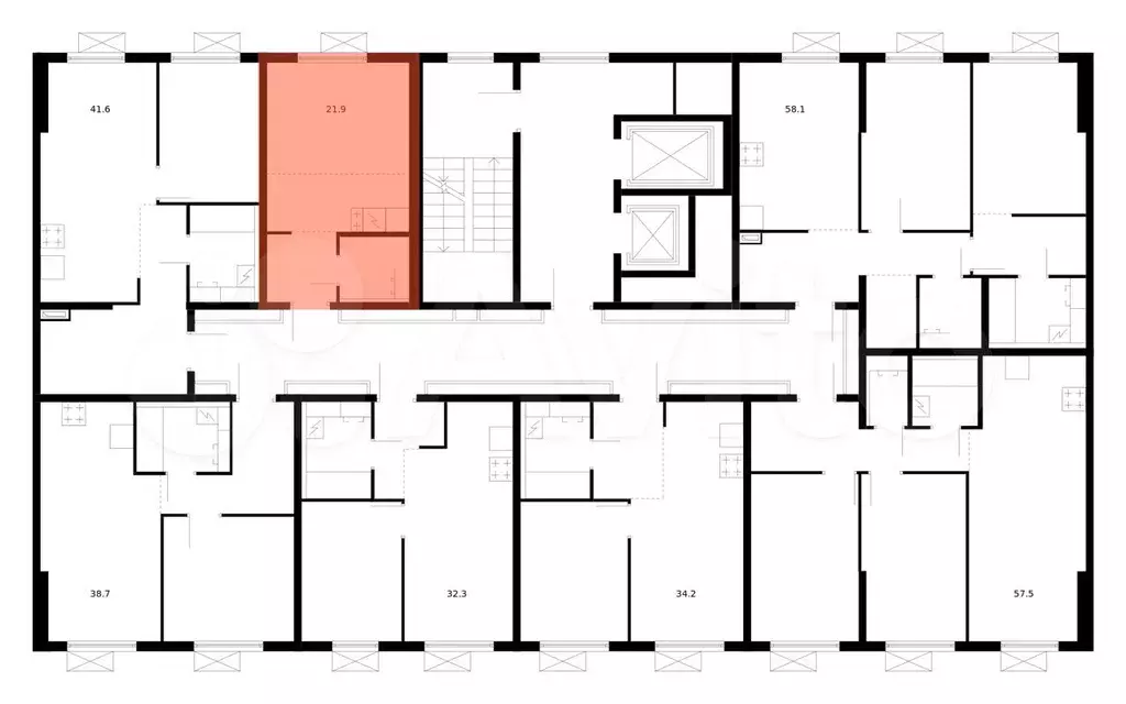 Квартира-студия, 21,9 м, 14/16 эт. - Фото 1