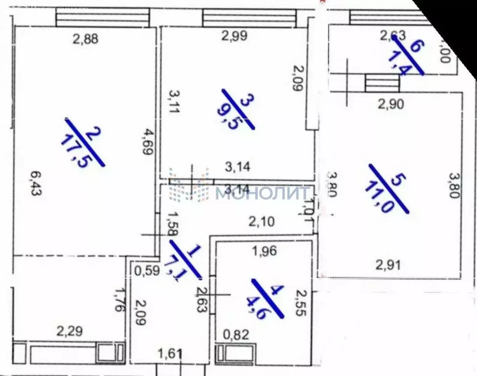 2-комнатная квартира: Нижний Новгород, улица Родионова, 178 (49.7 м) - Фото 1