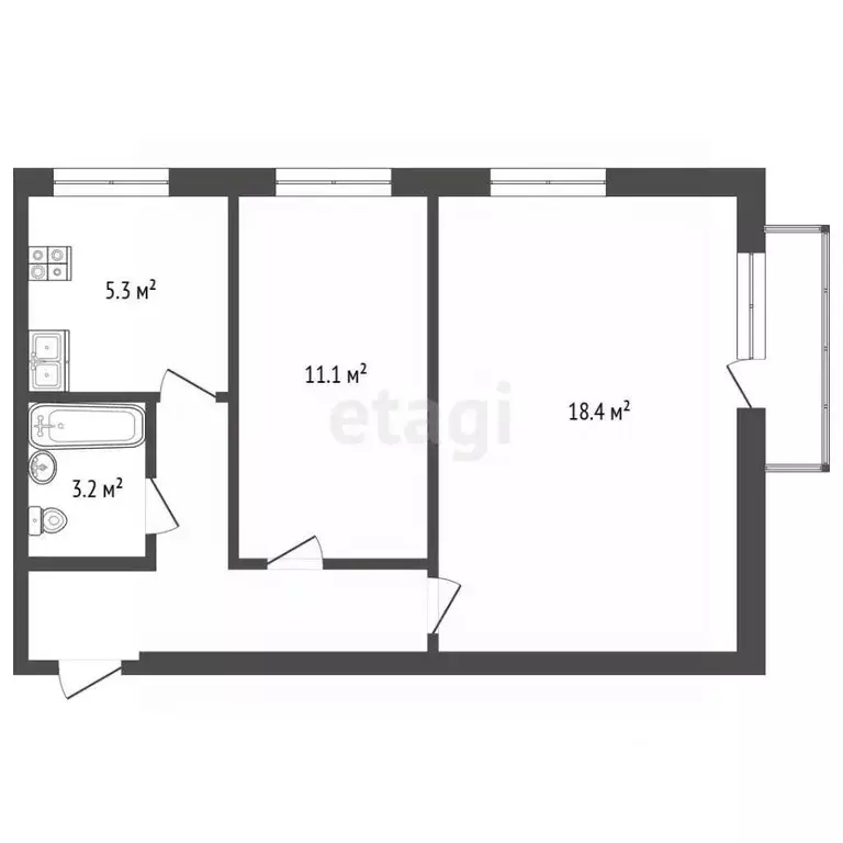 2-к кв. Москва ул. Дмитрия Ульянова, 8К1 (42.0 м) - Фото 2