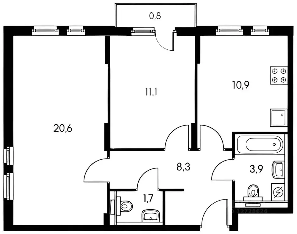 2-к кв. Калужская область, Калуга ул. 65 лет Победы, 6 (57.9 м) - Фото 2