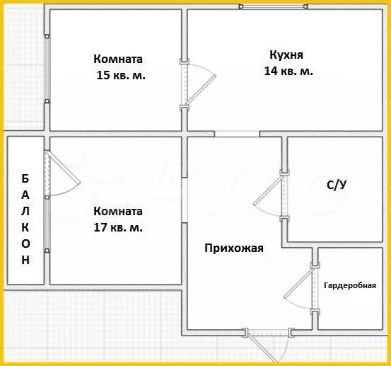 2-к. квартира, 62 м, 4/24 эт. - Фото 0