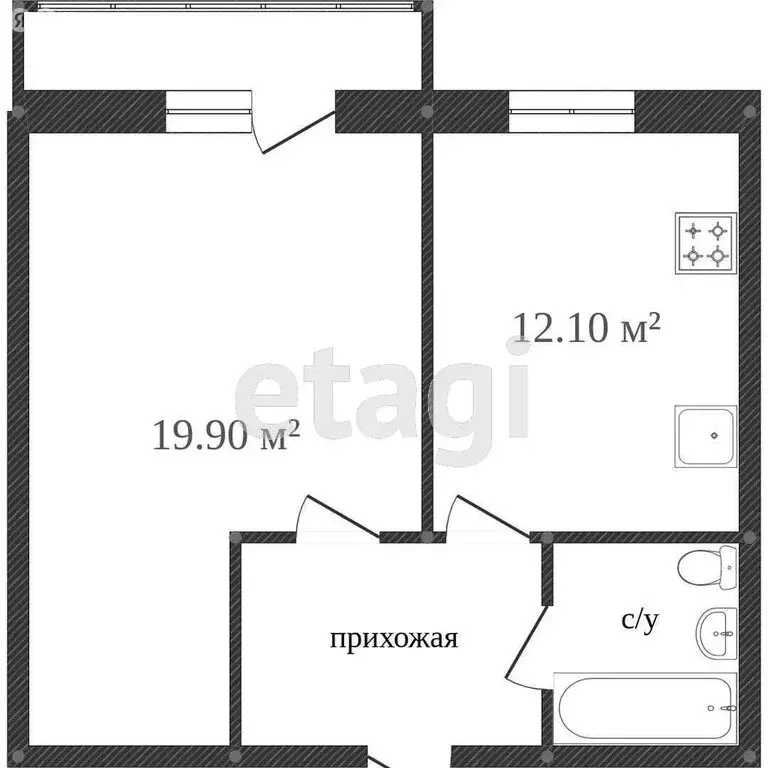 1-комнатная квартира: Вологда, Окружное шоссе, 26А (46.7 м) - Фото 1