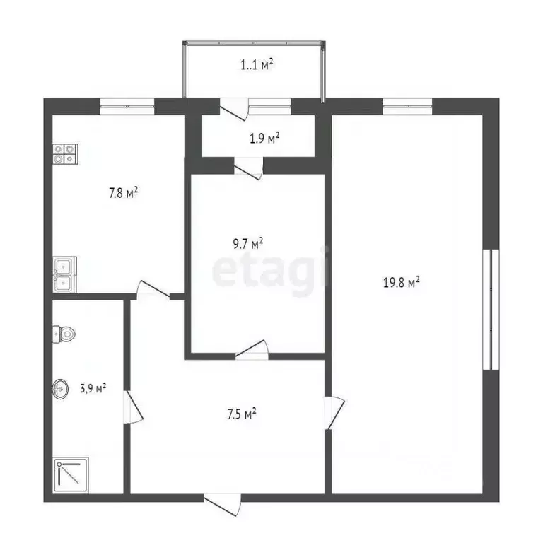 2-к кв. Севастополь ул. Флагманская, 1 (51.5 м) - Фото 2