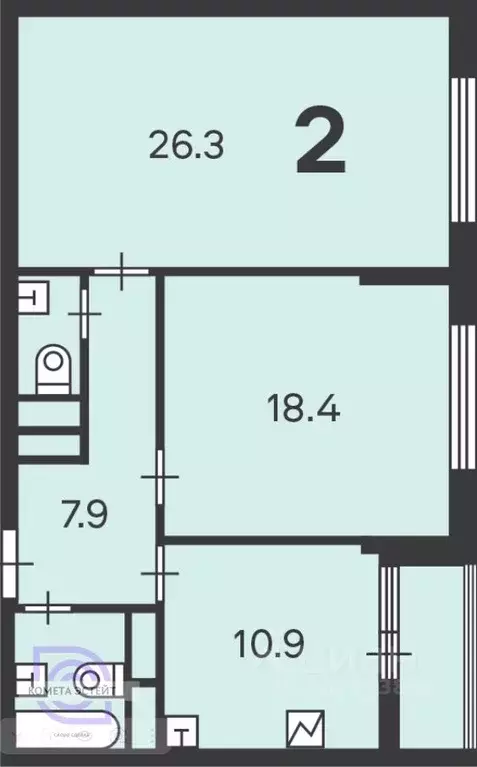 2-к кв. Москва Люблинская ул., 80к7 (68.8 м) - Фото 0