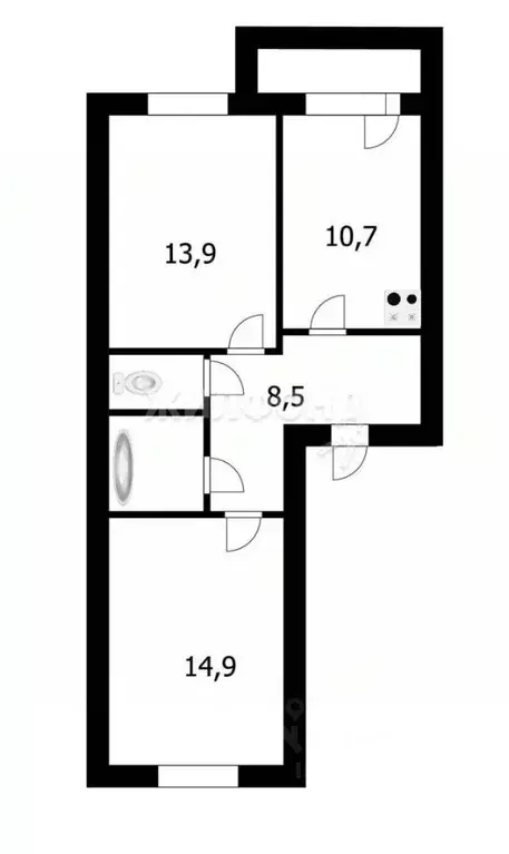 2-к кв. Новосибирская область, Новосибирск ул. Петухова, 162 (55.8 м) - Фото 0