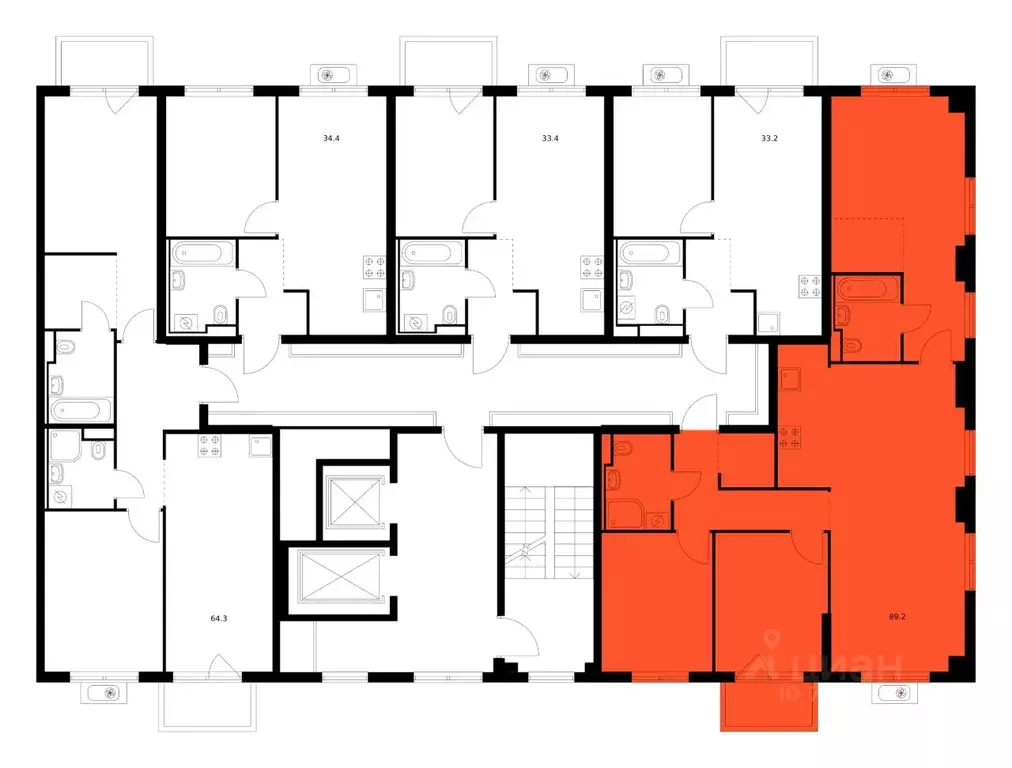 3-к кв. Ленинградская область, Всеволожский район, Заневское городское ... - Фото 2