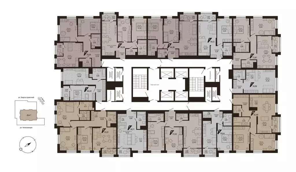 3-комнатная квартира: Екатеринбург, улица Энергостроителей, 7 (91.81 ... - Фото 1