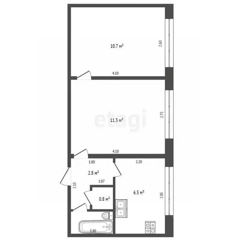 2-к кв. Мордовия, Саранск ул. Крылова, 65 (33.3 м) - Фото 1