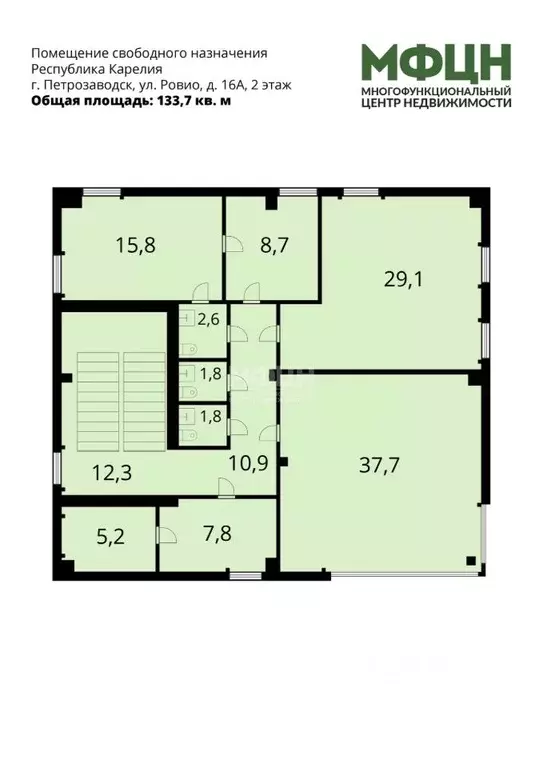 Офис в Карелия, Петрозаводск ул. Ровио, 16А (134 м) - Фото 2