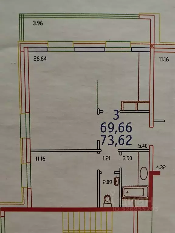 3-к кв. Москва Новогиреевская ул., 5Ак1 (74.0 м) - Фото 1