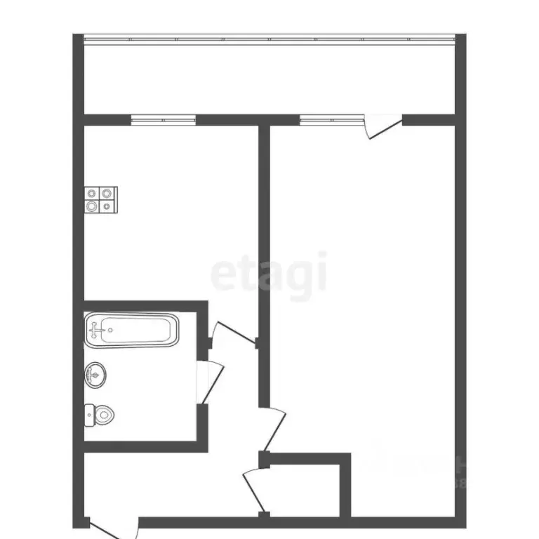 1-к кв. Тульская область, Тула ул. Фрунзе, 13 (34.8 м) - Фото 2